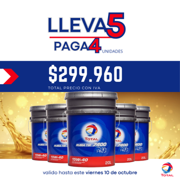 Pack Total Energies Rubia TIR 7400 15w40 20 lts