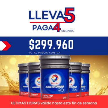 Pack Total Energies Rubia TIR 7400 15w40 20 lts